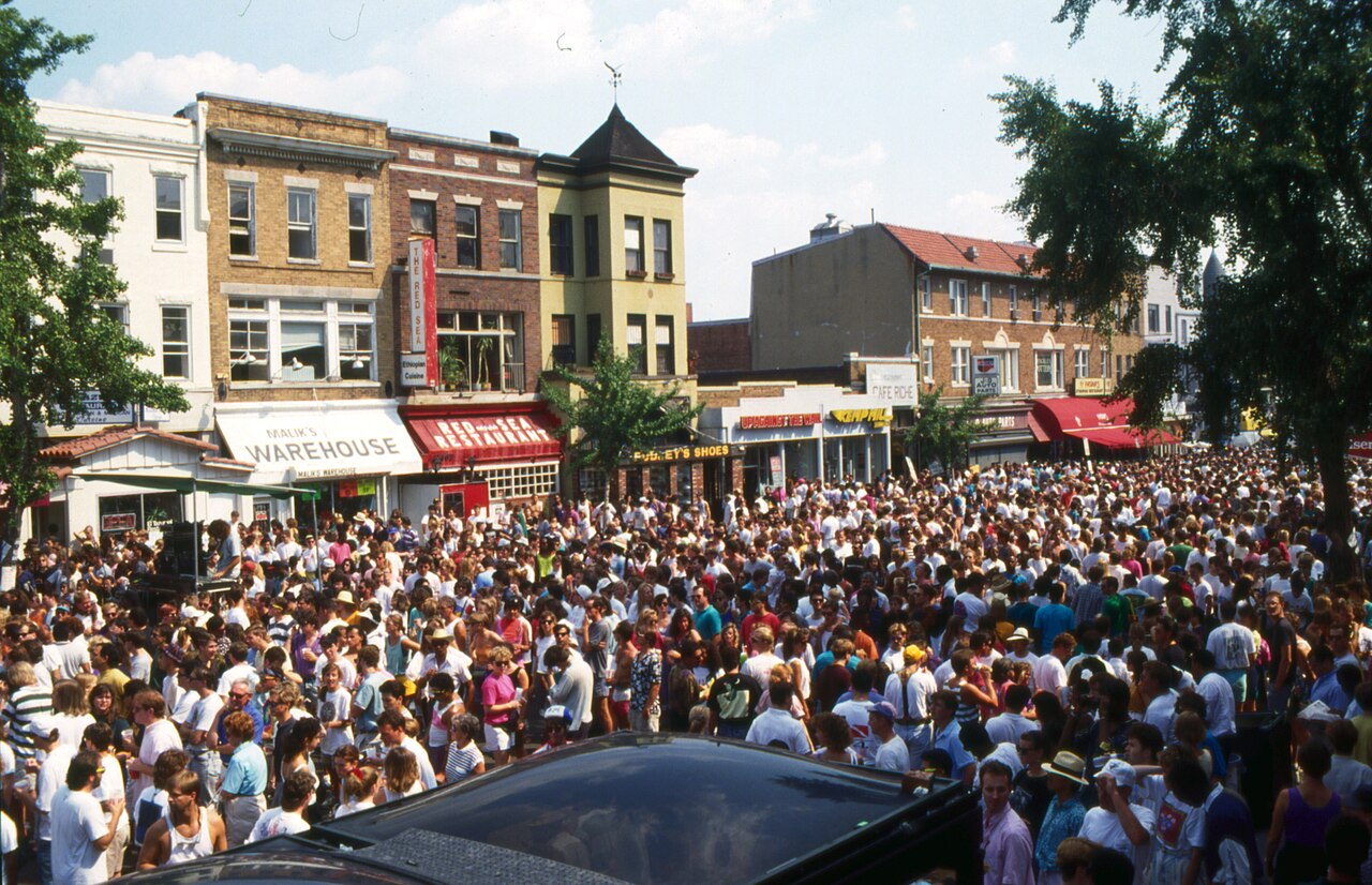 Neighbors gathered at a community street festival
